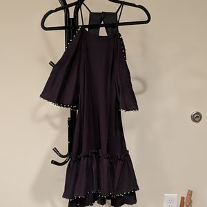 Tallulah black dress with silver metal details, Sm